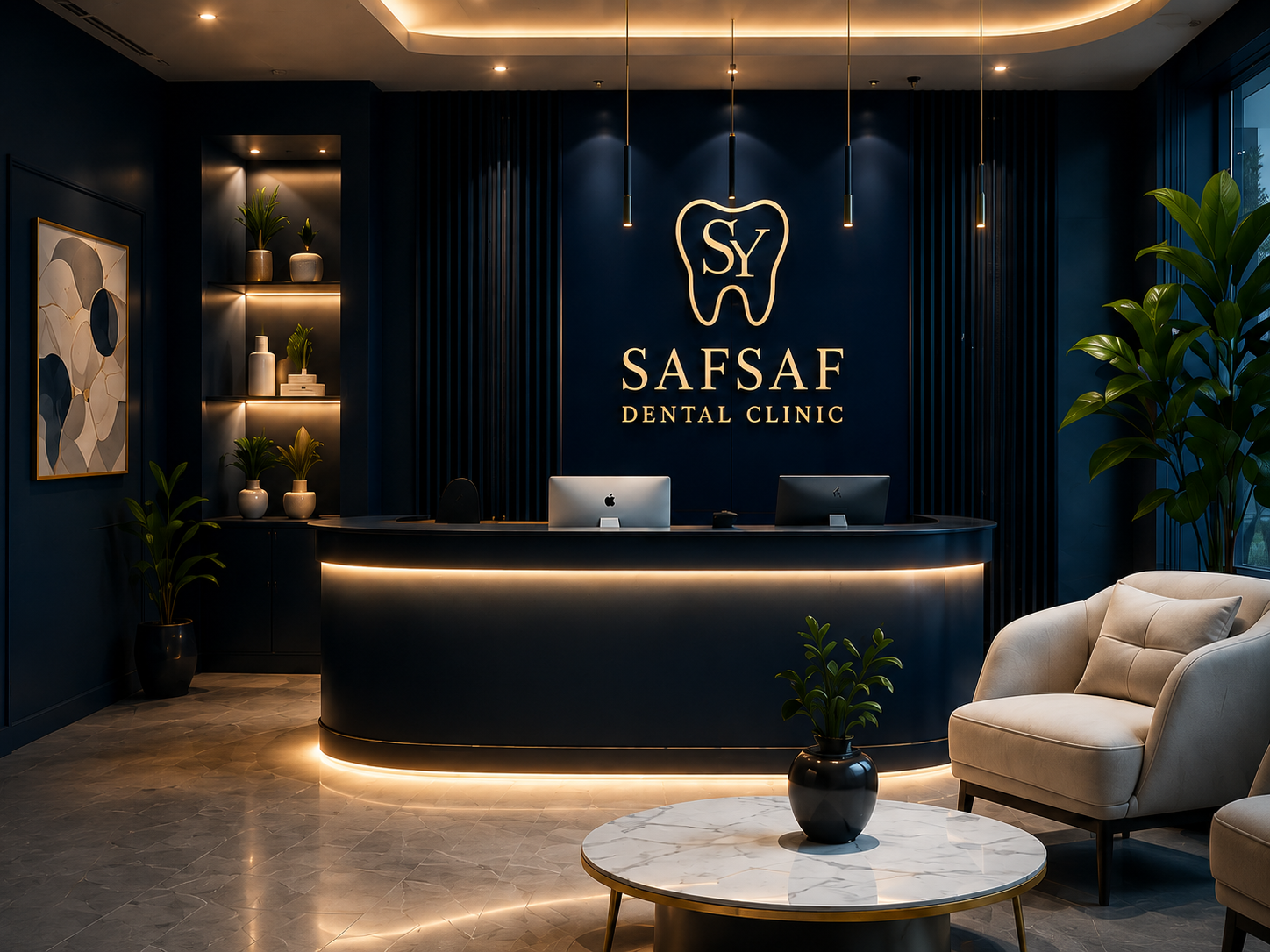 Fauteuil et espace de soins dentaires moderne